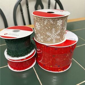 Holiday Ribbon Set - Red, Green, Tan by Celebrate It